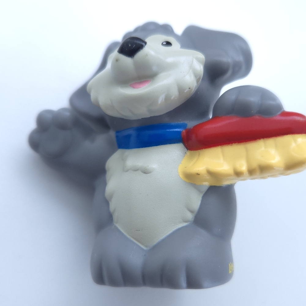 Fisher Price Little People Grey Dog with Car Wash Brush - Picture 8 of 10